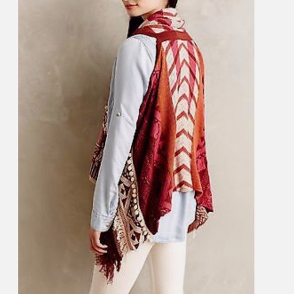 MOTH Anthropologie Durango Jacquard Boho Sweater Vest - Picture 3 of 6